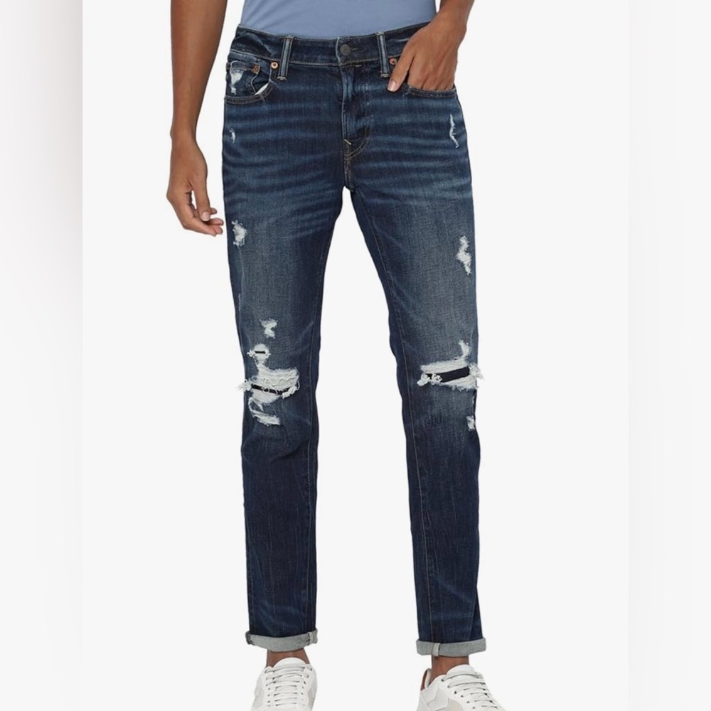 American Eagle Distressed Jeans Slim Fit  AirFlex+ Dark Wash 34x30